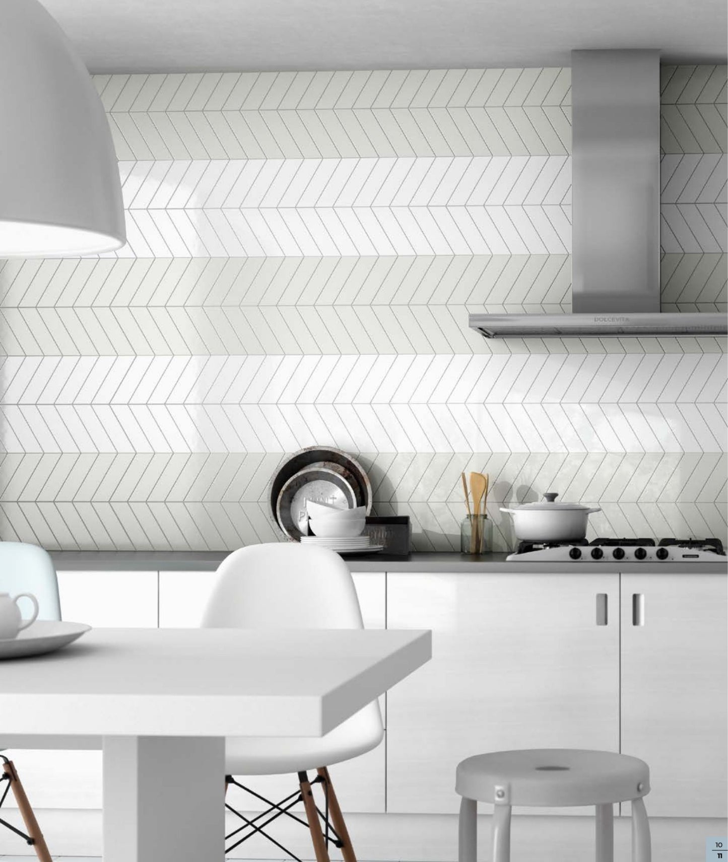Chevron White Matt Left