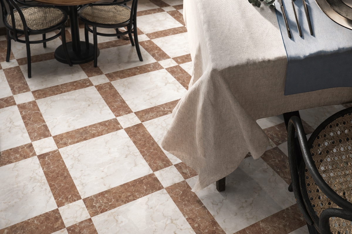 Cassettone Calacatta Ambra & Rosso Verona