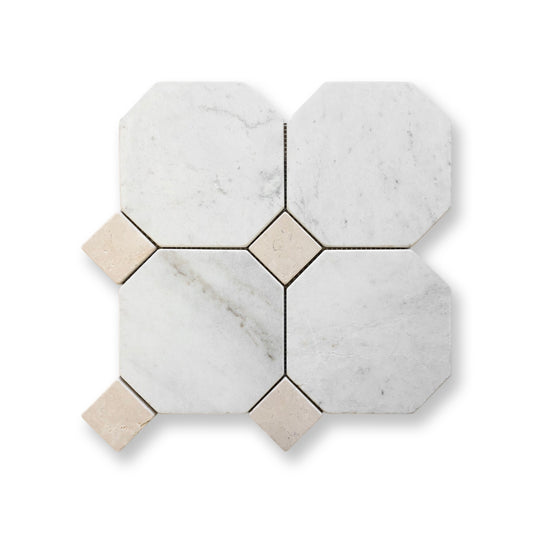 Octagon w/Dot Bianco Oro Light & Crema Serena Tumbled