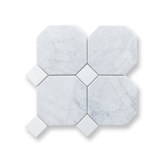 Octagon w/Dot Cararra C & Thassos Tumbled