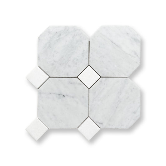Octagon w/Dot Carrara C & Thassos Honed