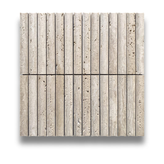 Concave Flute Travertine Classico 20x151mm