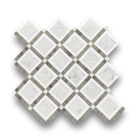 Diamond Artisan Cinder Grey, Thassos, Carrara