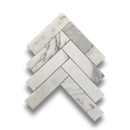 Herringbone Calacatta Gold 50x200mm