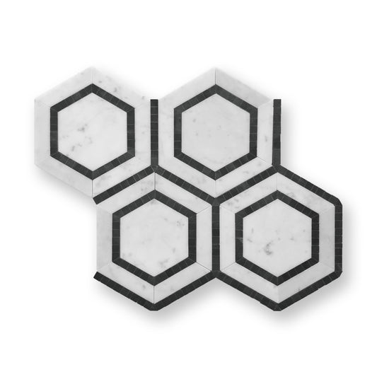 Shadow Hex Carrara & Nero Marquina