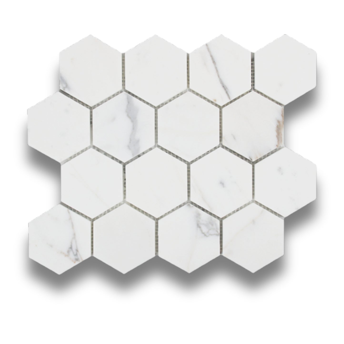 Hexagon Chip Calacatta Statuario Honed 70x70mm