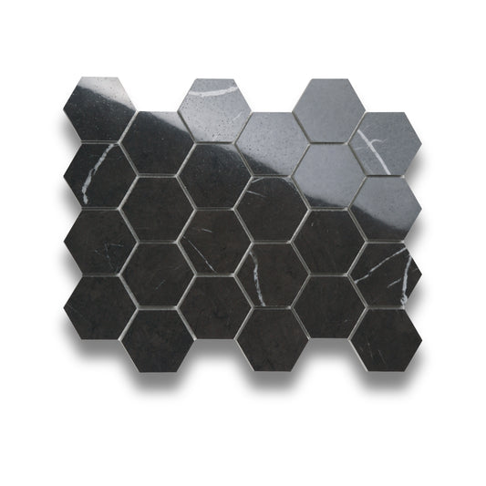 Pietra Europa Mosaic Pietra Grey Hexagon Polished 62x72mm