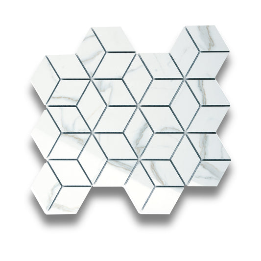 Pietra Europa Mosaic Statuario Venato  Diamond Cube Polished 46x80mm