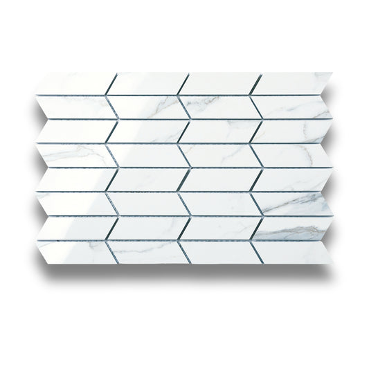 Pietra Europa Mosaic Statuario Venato Sailing Polished 30x90mm
