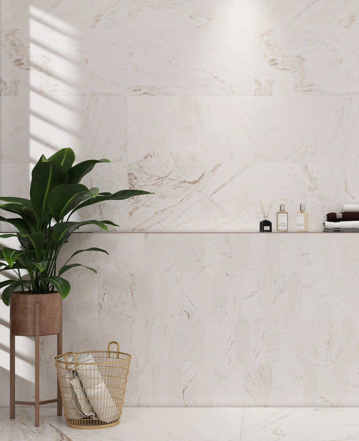 Stone Marble Bianco Oro Light XL Feather