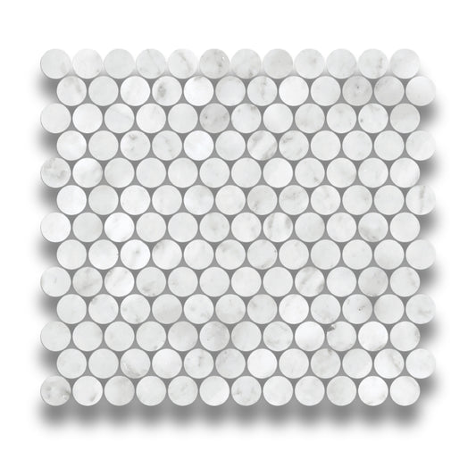 Ares Carrara White Penny Round