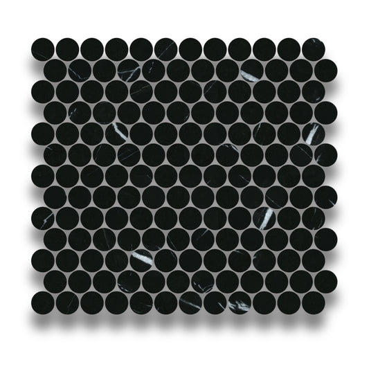 Ares Nero Marquina Penny Round