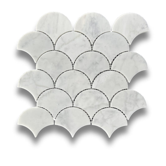Fishscale Carrara Honed 69x78mm