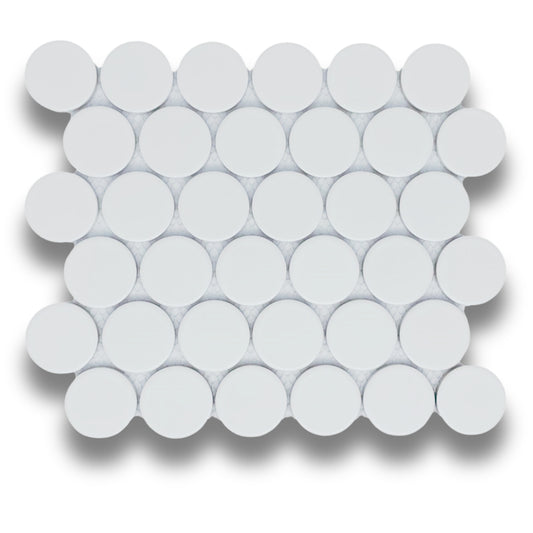 Jumbo Penny Round White Matt 48mm