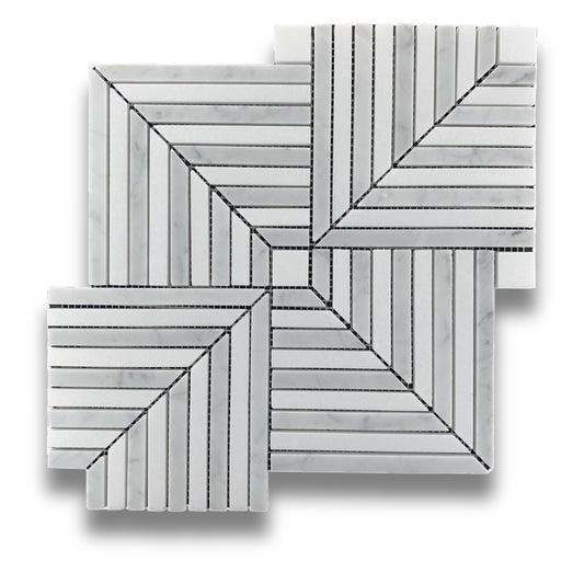 Décor Carrara & Thassos Honed 279x279mm