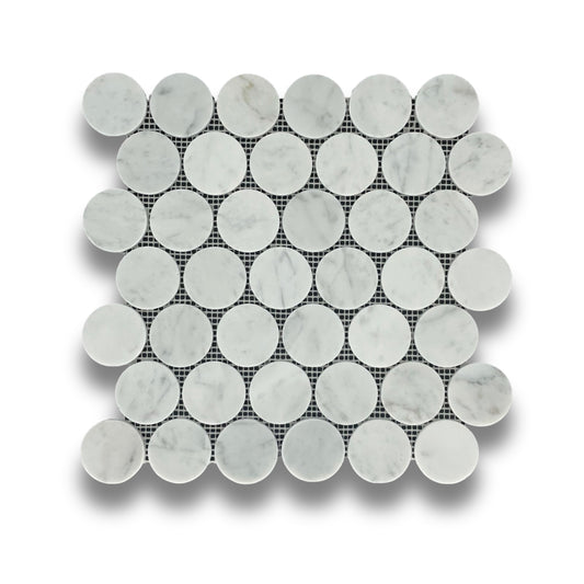 Penny Round Carrara Honed 48mm