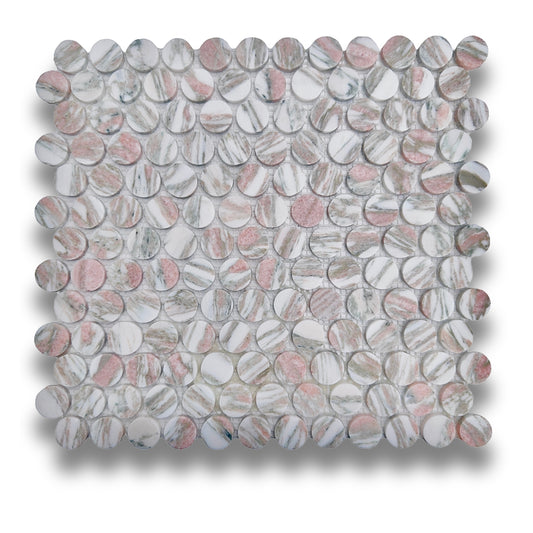 Penny Round Norwegian Pink Honed 23mm