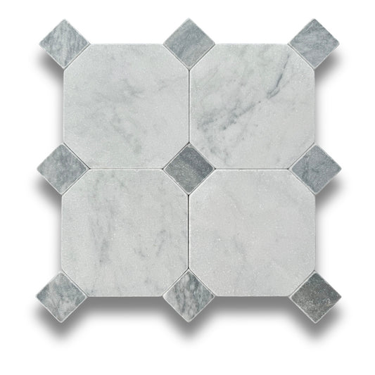 Octagonal Dot Bardiglio Tumbled 45x45mm