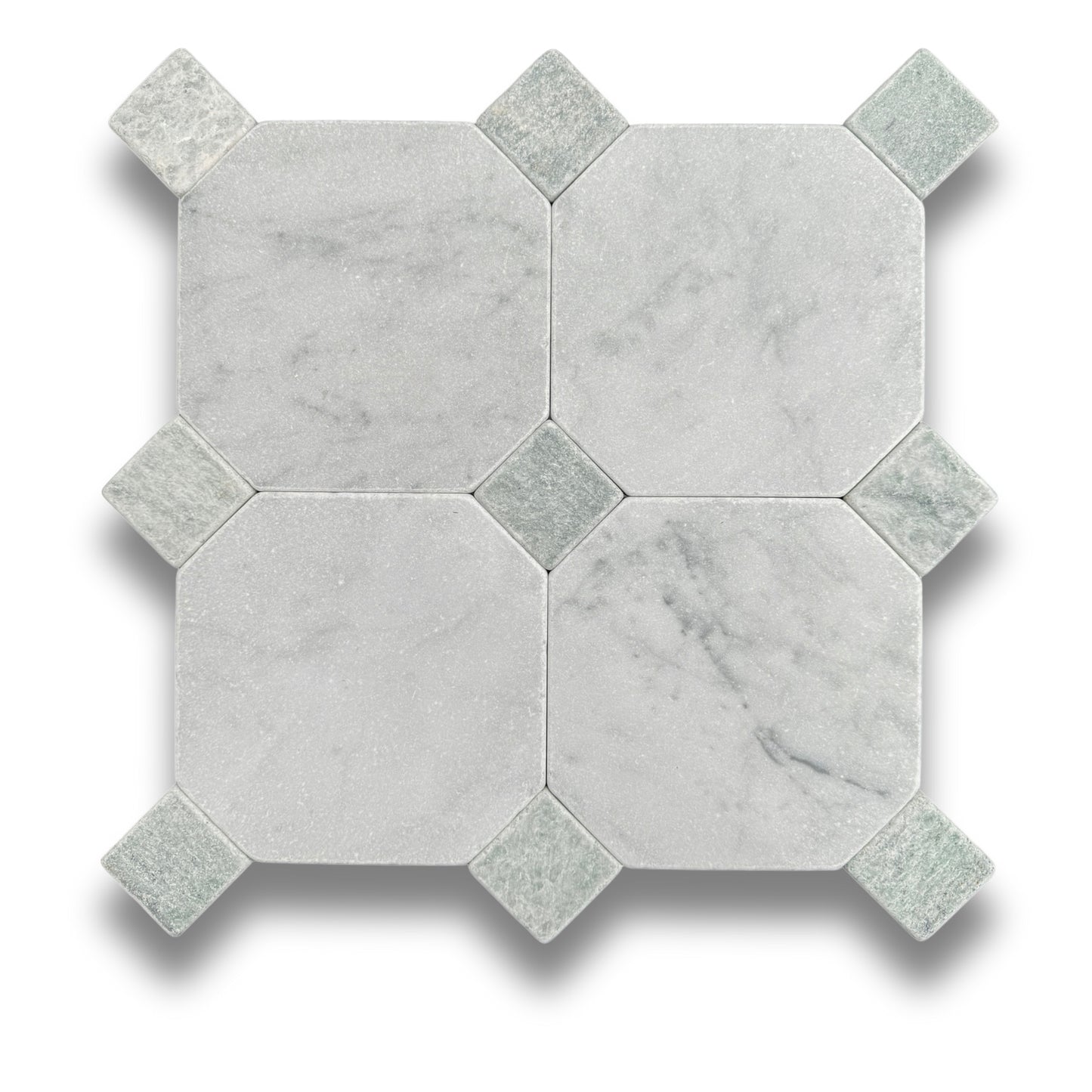Octagonal Dot Mint Tumbled 45x45mm