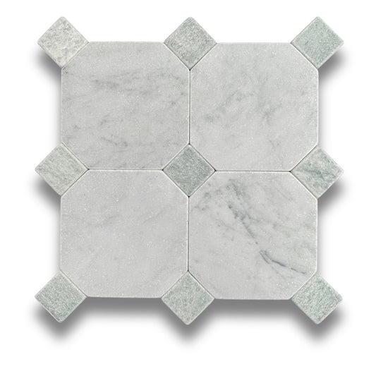 Octagonal Dot Mint Tumbled 45x45mm