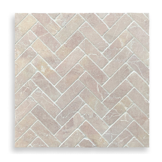 Antiqued Herringbone Rosado 50x150mm