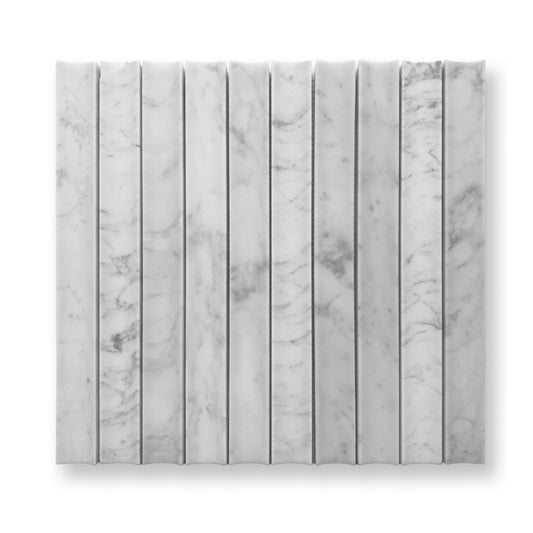 Concave Flute Carrara 30x300mm