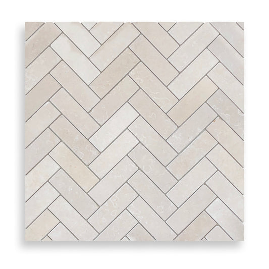 Antiqued Herringbone Crema Serena 50x150mm