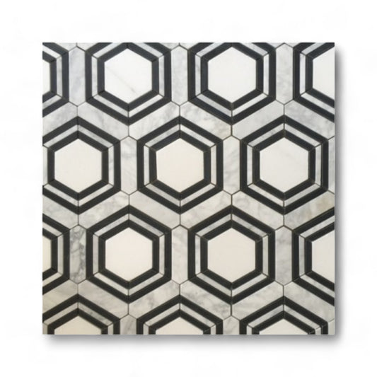 Vancouver Mosaic Carrara, Thassos & Nero Marquina