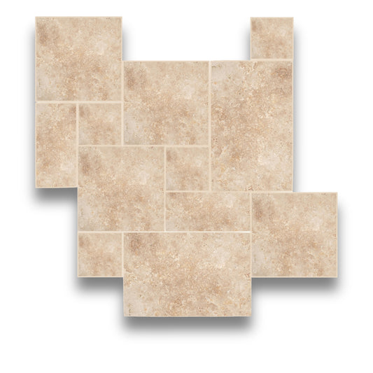 Premium Classic Travertine Tumbled 30mm French Pattern
