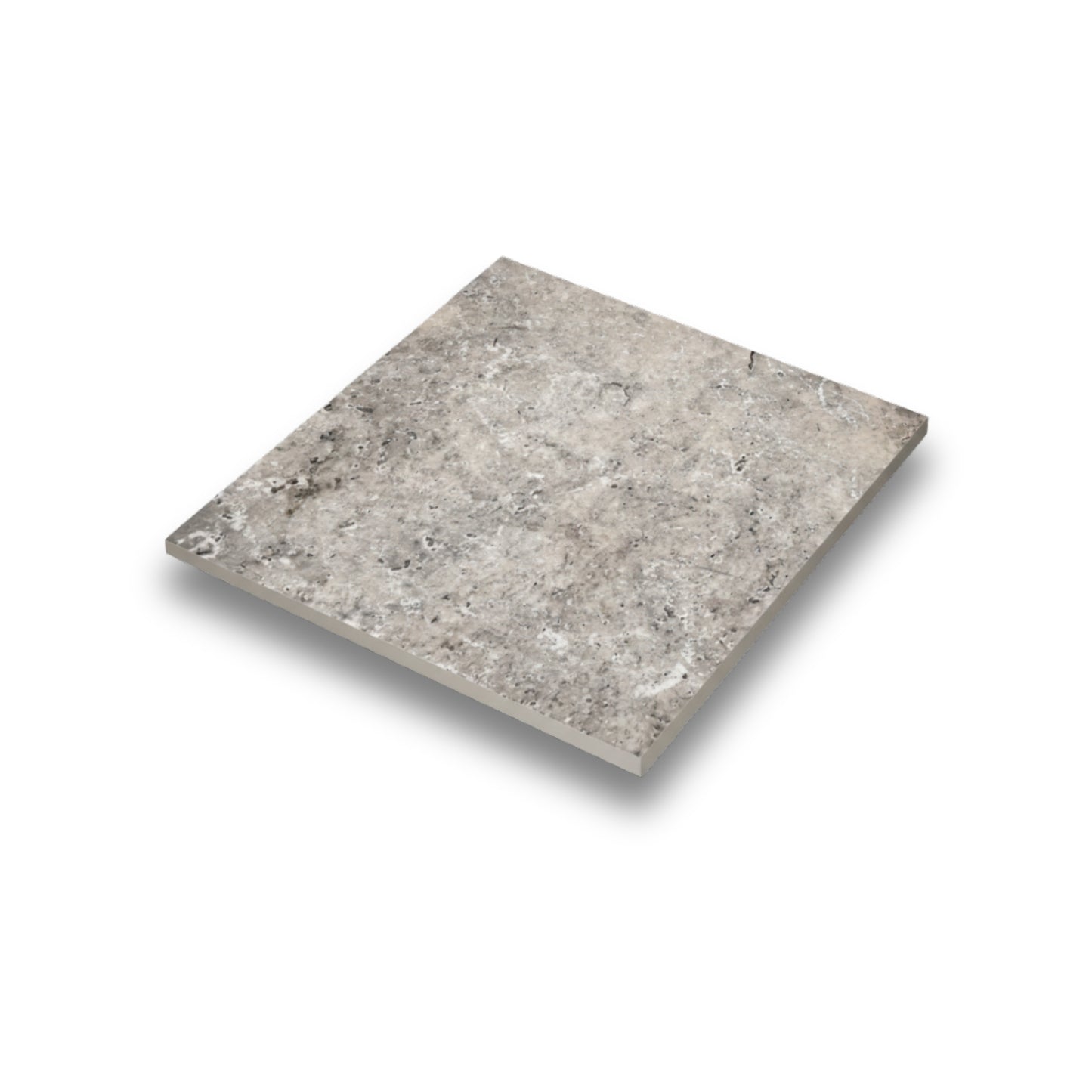 Silver Travertine Paver Tumbled 406x406mm
