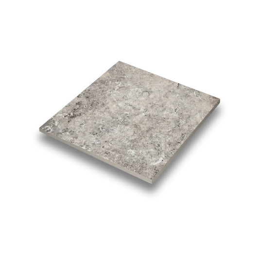 Silver Travertine Paver Tumbled 406x406mm