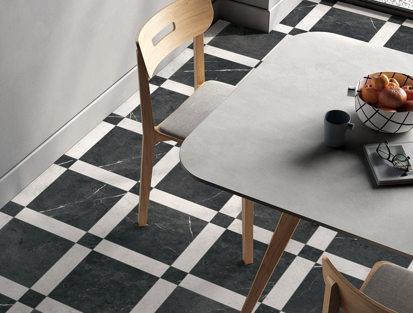 Cassettone Nero Marquina & Carrara