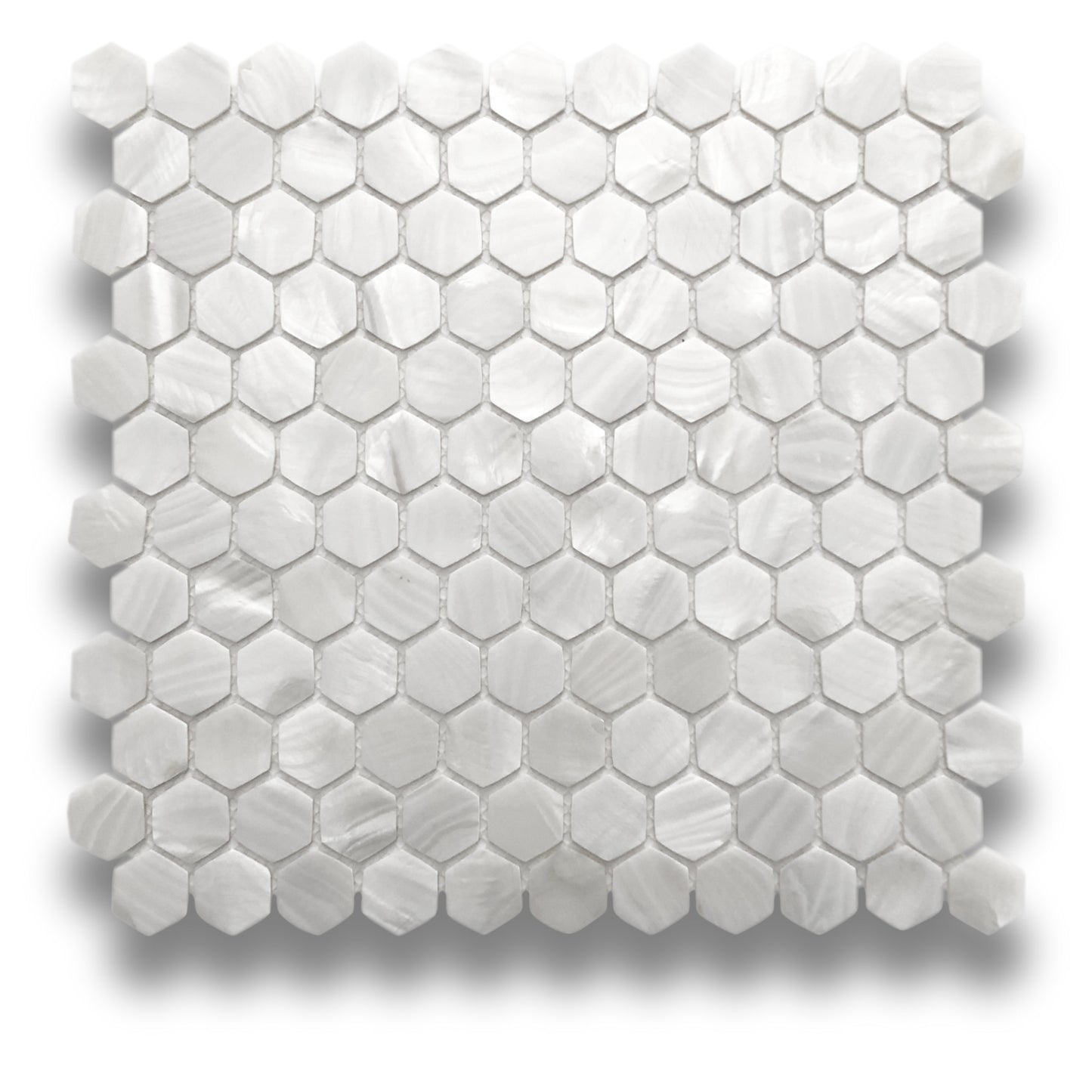 Shell Mosaic Angel White Mother of Pearl Hexagon