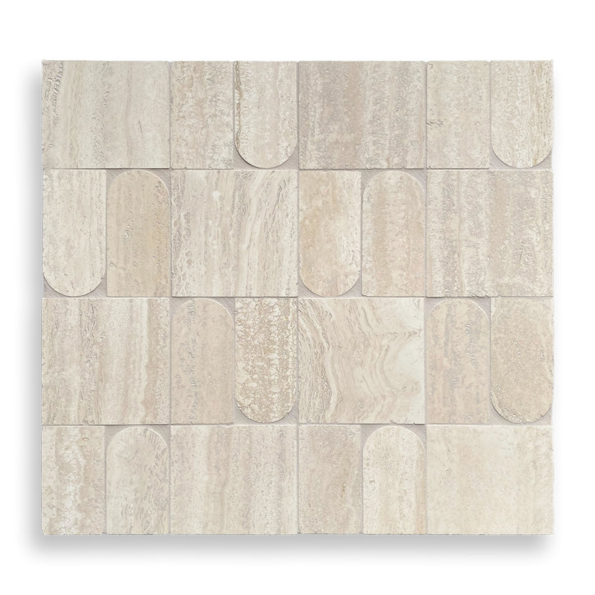 Romano Travertine Classico Honed Square & Arch Mosaic