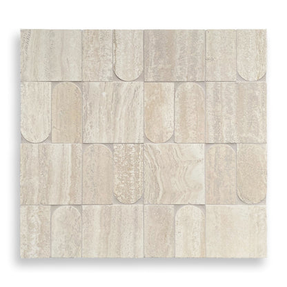 Romano Travertine Classico Honed Square & Arch Mosaic