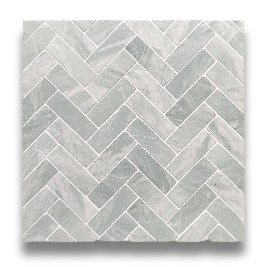 Antiqued Herringbone Verdi Cristallo 50x150mm