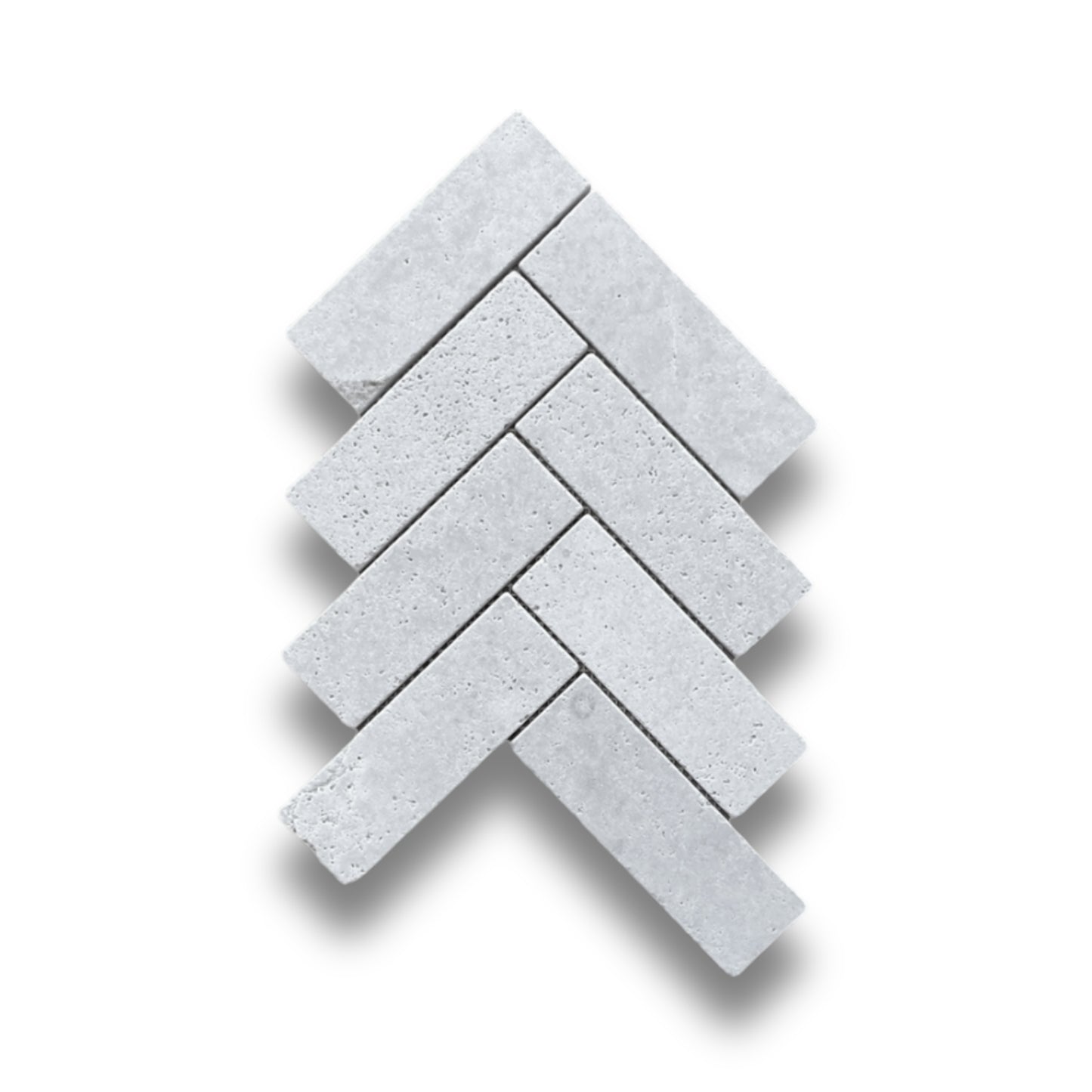 Antiqued Herringbone Travertine Gris 50x150mm