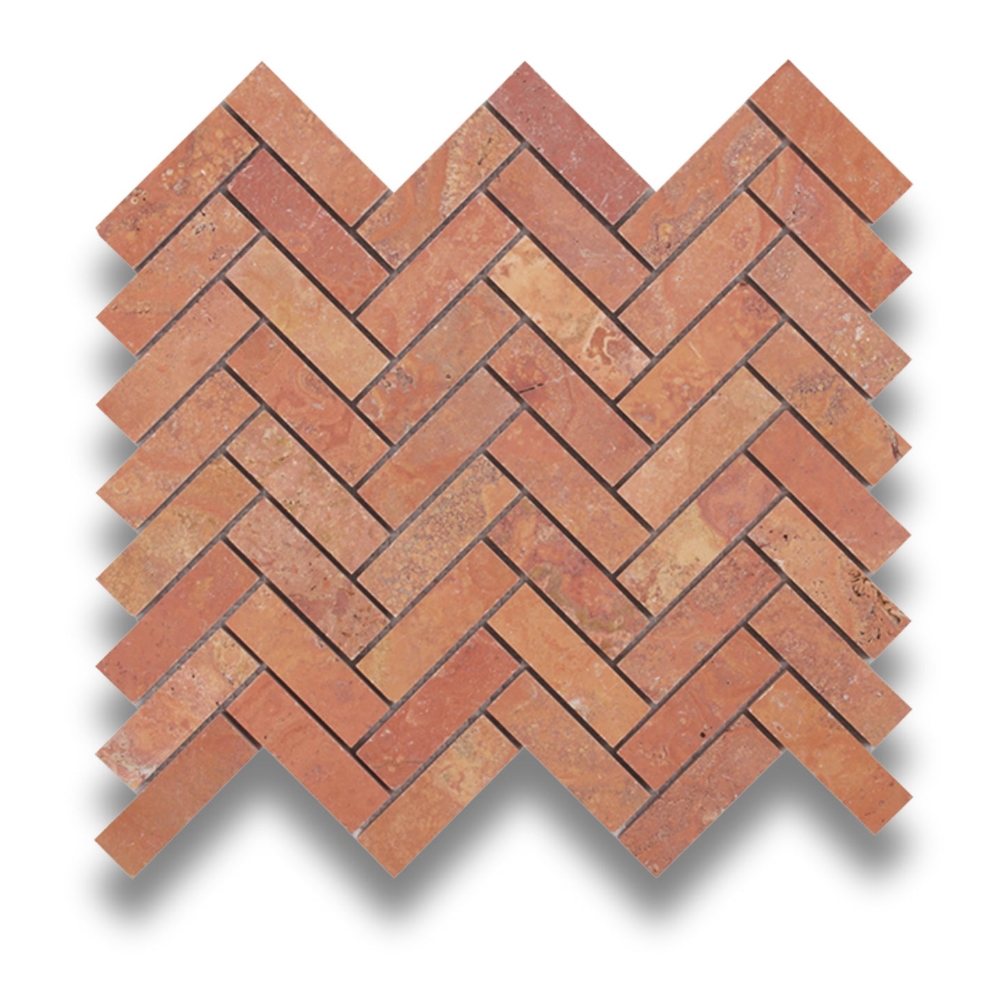 Herringbone Rosa Travertine 20x64mm