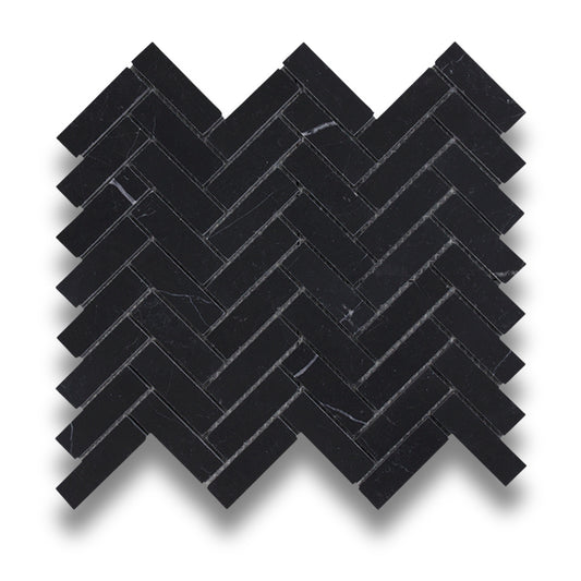 Herringbone Nero Marquina 20x64mm