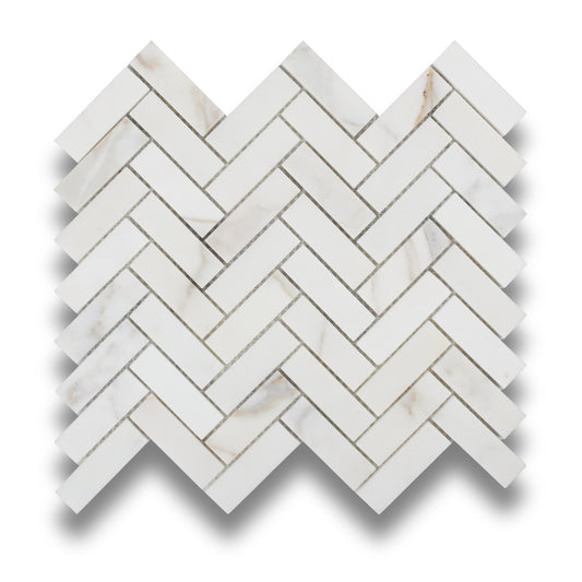 Herringbone Calacatta Gold 20x64mm