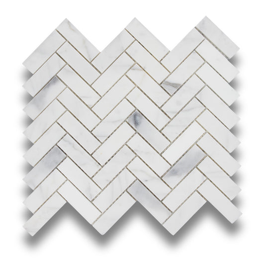 Herringbone Calacatta Statuario 20x64mm