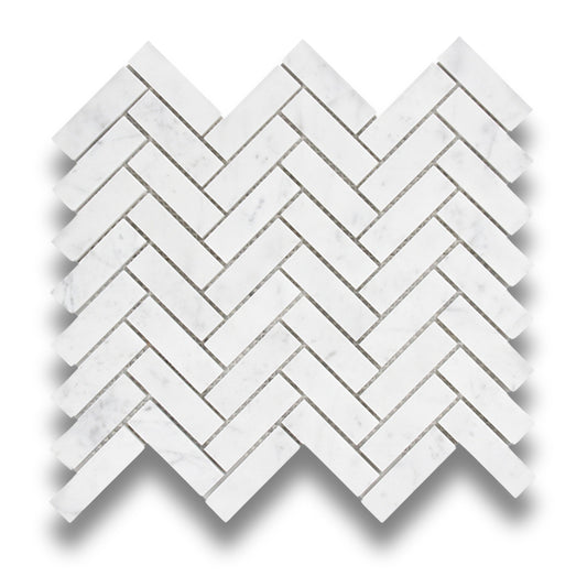 Herringbone Carrara 20x64mm