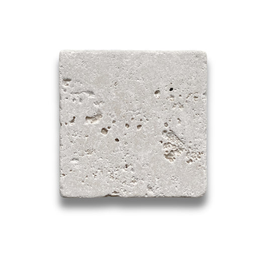 Stone Square Travertine Classico Tumbled 100x100mm