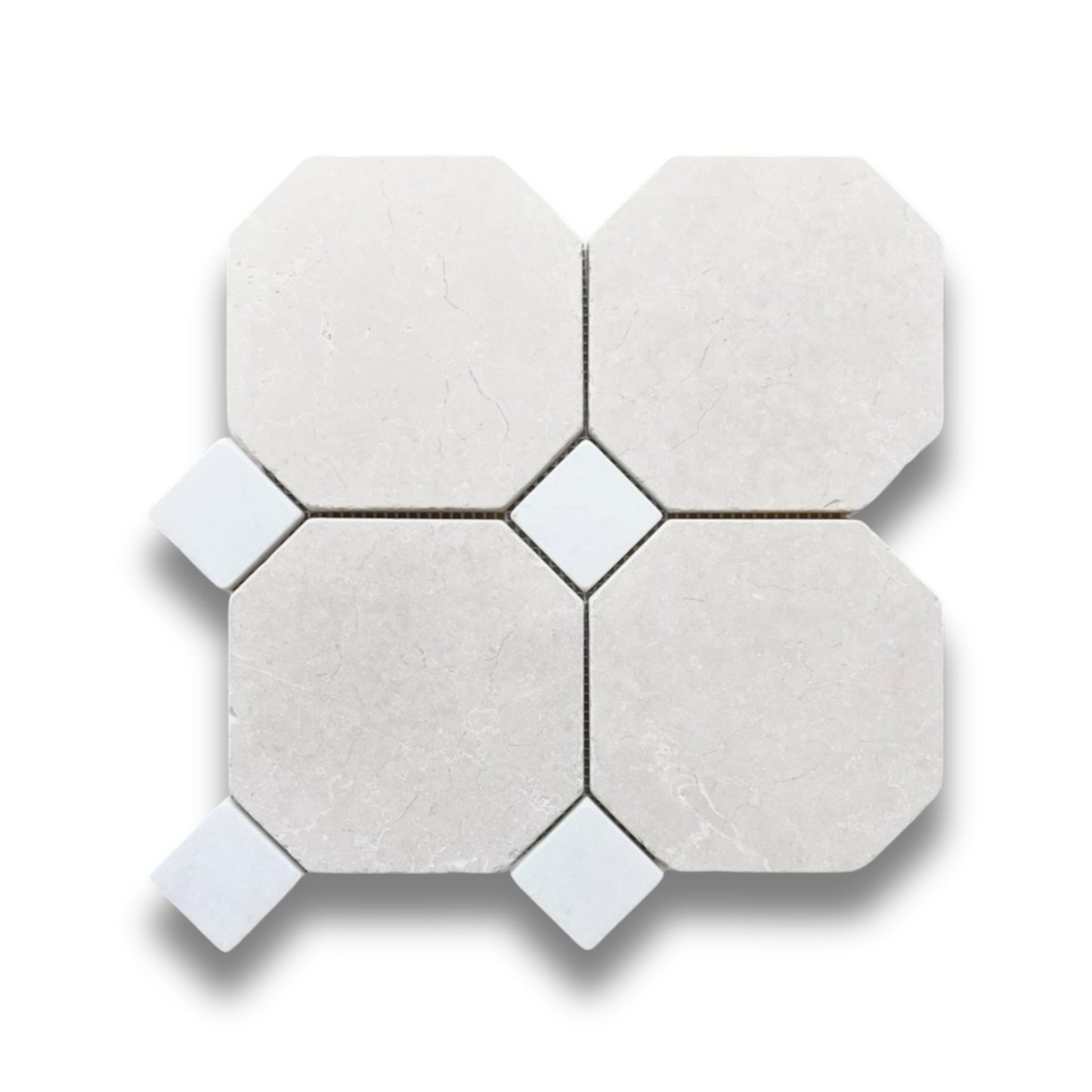 Octagon w/Dot Crema Serena & Bianco Oro Light Tumbled