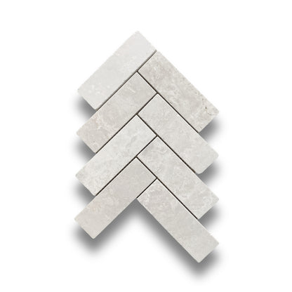 Antiqued Herringbone Botticino 50x150mm