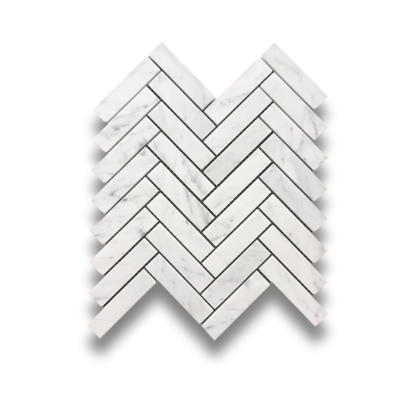 Antiqued Herringbone Carrara C 25x98mm