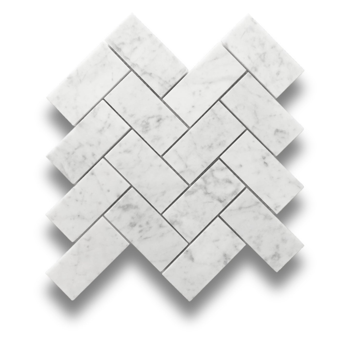 Antiqued Herringbone Carrara C 48x98mm