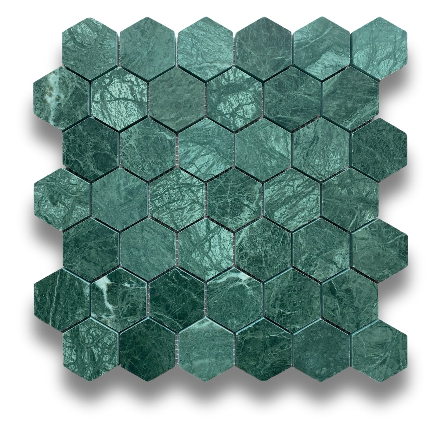 Hexagon Chip Taj Green Honed 48x48mm