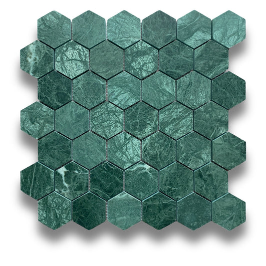 Hexagon Chip Taj Green Honed 48x48mm