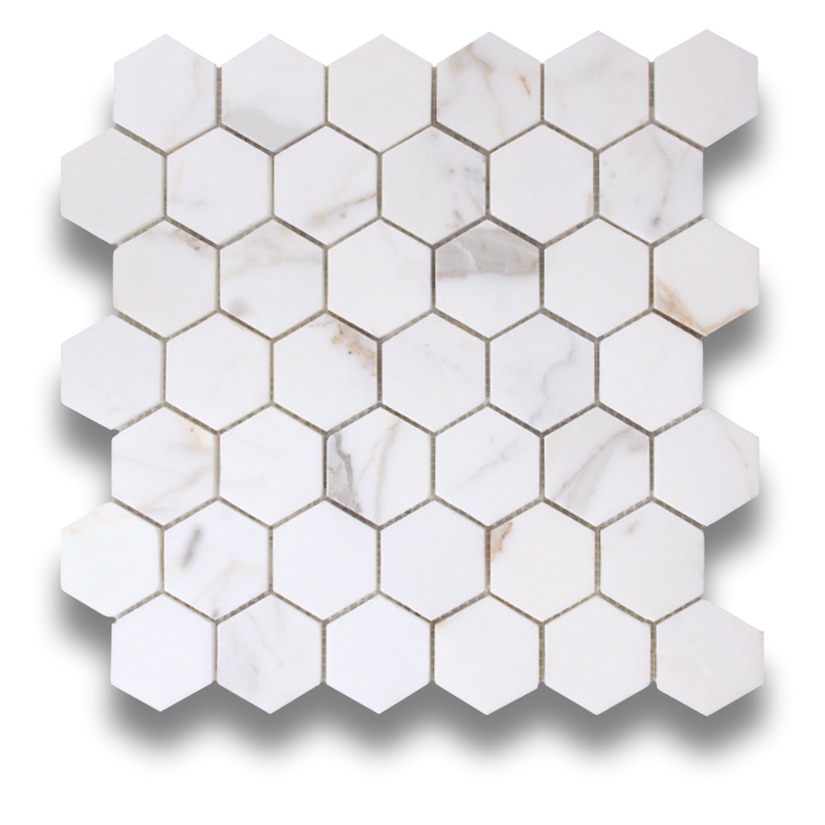 Hexagon Chip Calacatta Gold Honed 48x48mm – Tile Bazaar